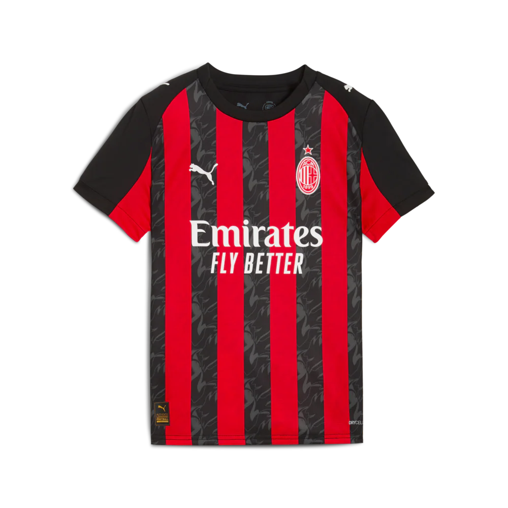 PUMA AC Milan Home Youth Soccer Jersey 25 26 Red Black