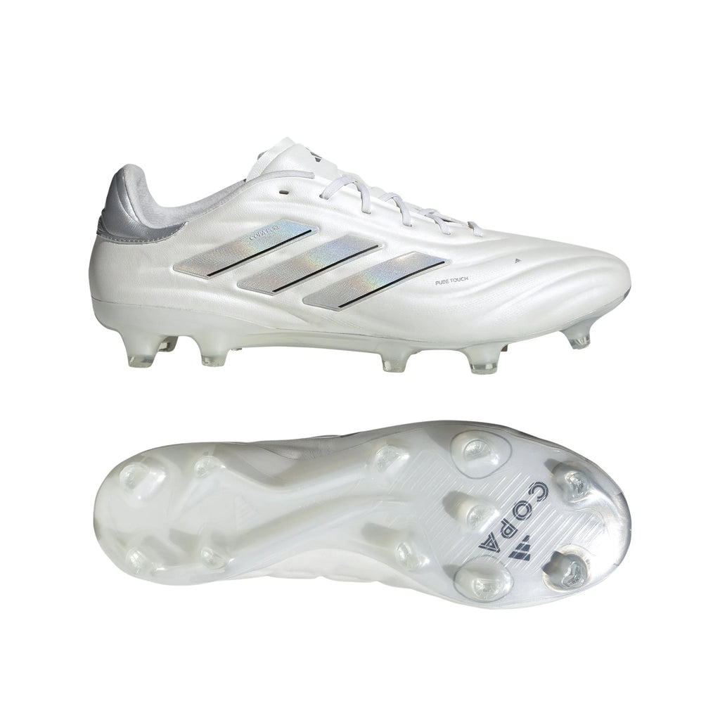 adidas Copa Pure 2 Elite FG Firm Ground Soccer Cleats White Silver Metallic