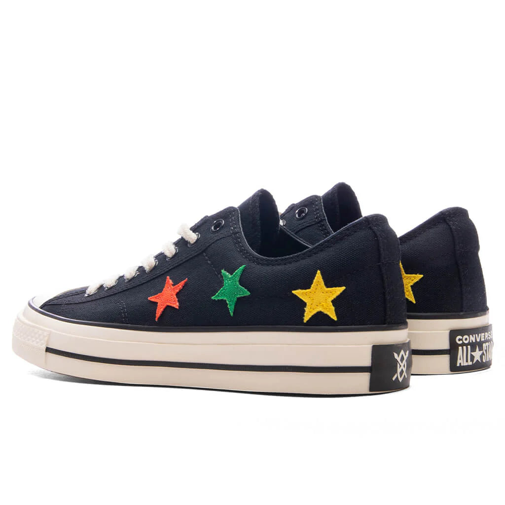 Converse x Daily Paper Star Player 76 Ox Black Fern Green Cyber Yellow