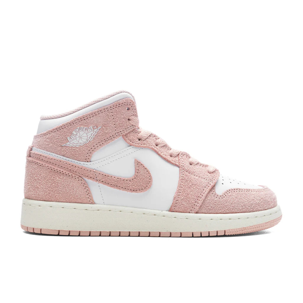 Air Jordan 1 Mid SE GS White Legend Pink Sail
