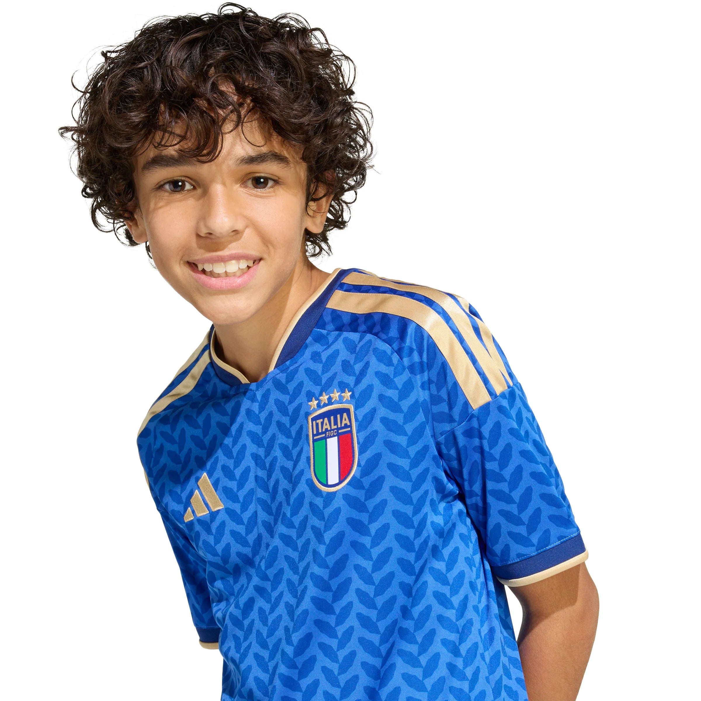 adidas Italy Home Youth Soccer Jersey 26 Blue