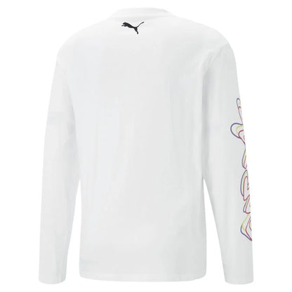 PUMA Neymar JR Creativity Long Sleeve T Shirt White Fluo Yellow Limited Edition