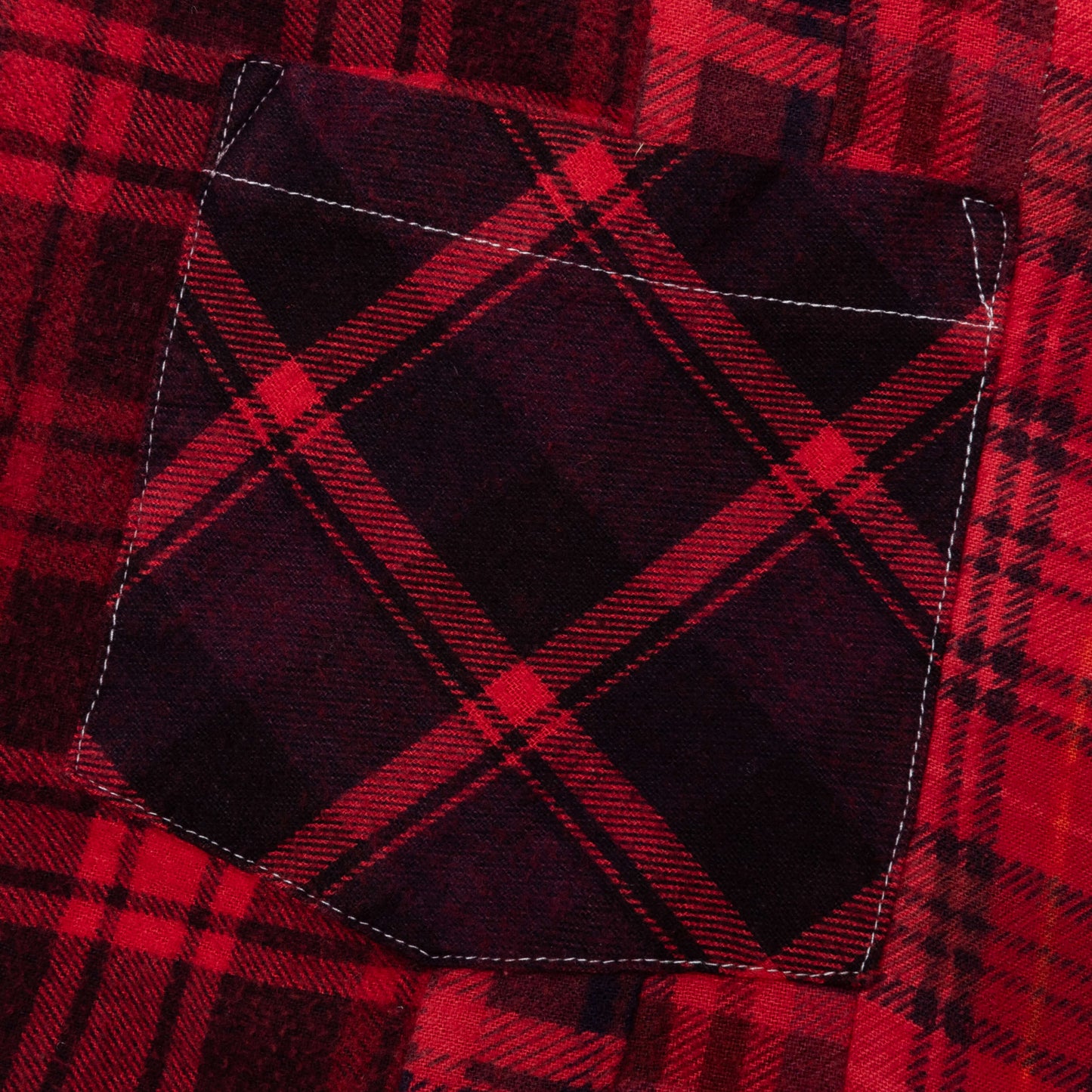 Flannel Shirt 7 Cuts Shirt Over Dye Red