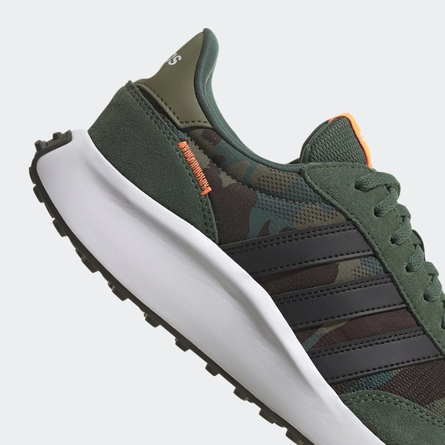 adidas Run 70s Lifestyle Running Shoes Green Oxide Black Screaming Orange