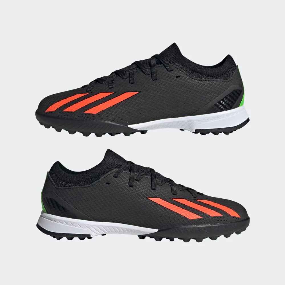 adidas Kids X Speed Portal 3 TF J Turf Football Boots Black Red
