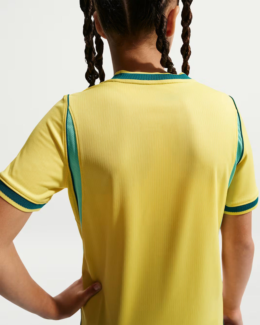 Nike Brazil Home Youth Soccer Jersey 2026 Canary Light Menta Geode Teal