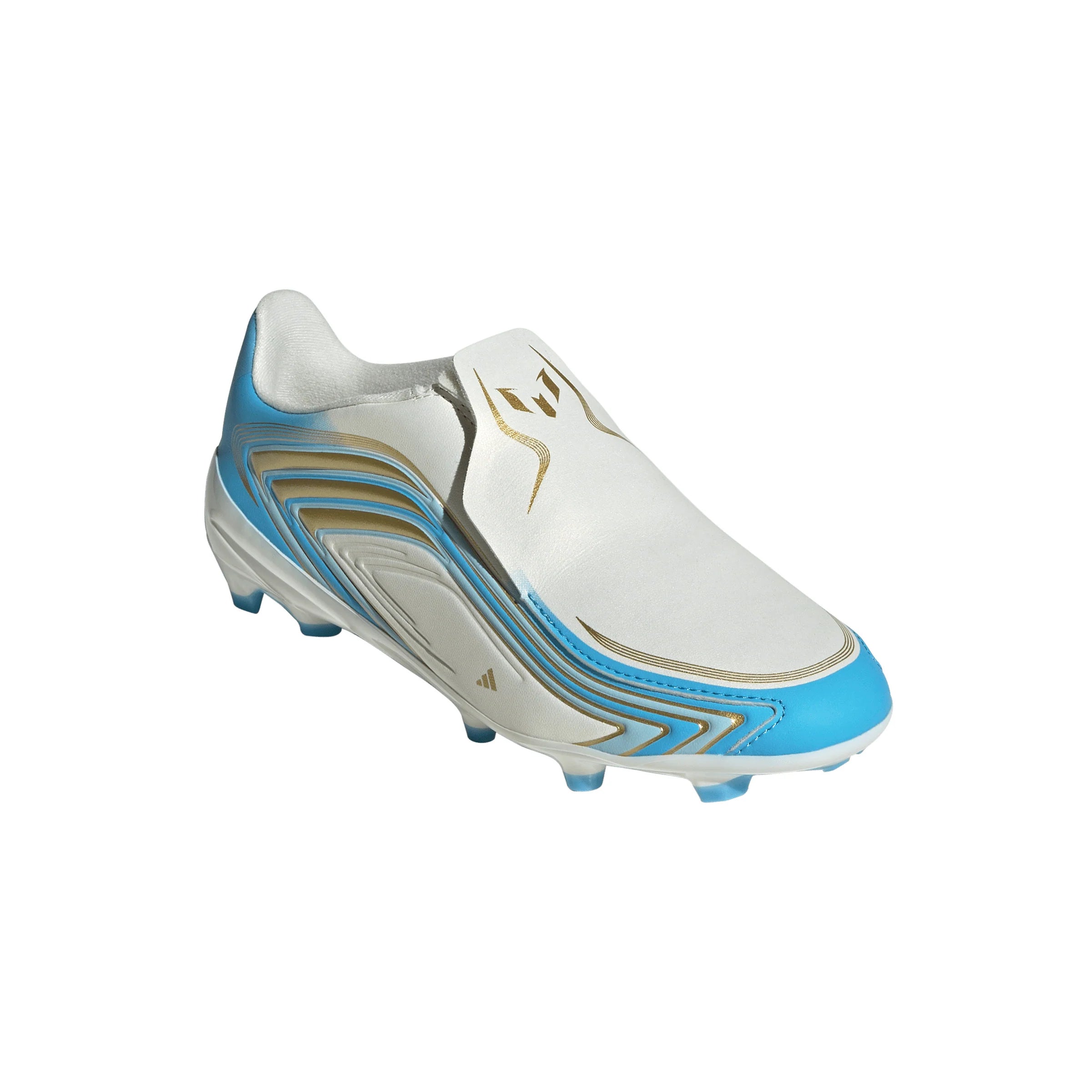 adidas F50 Messi League Laceless FG Firm Ground Youth Soccer Cleats Blue