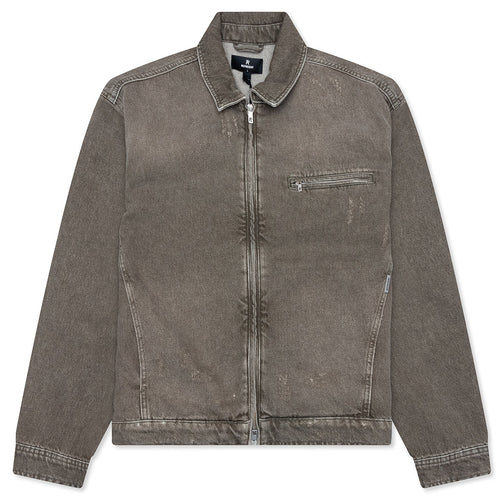 Collared Denim Jacket Washed Olive
