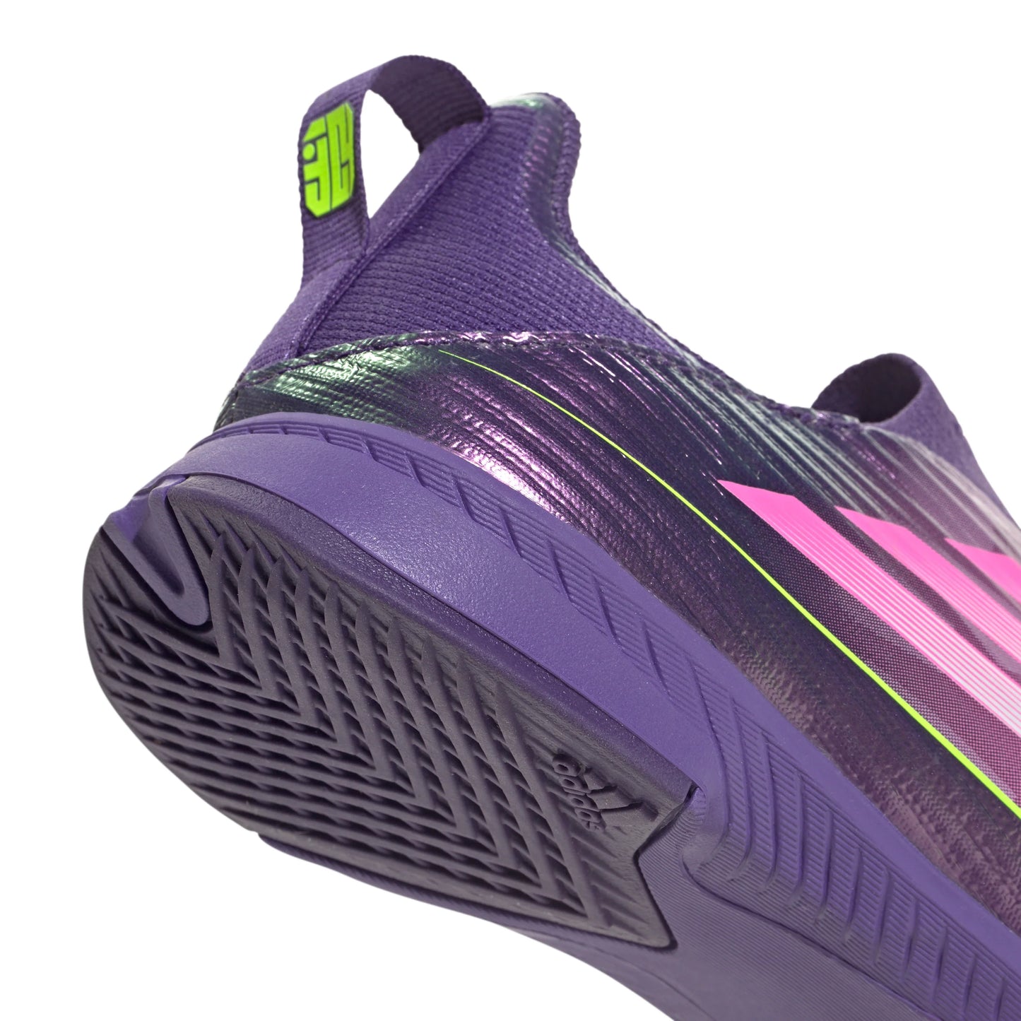 adidas F50 LEAGUE Laceless IN Youth Soccer Shoes Purple White Lemon