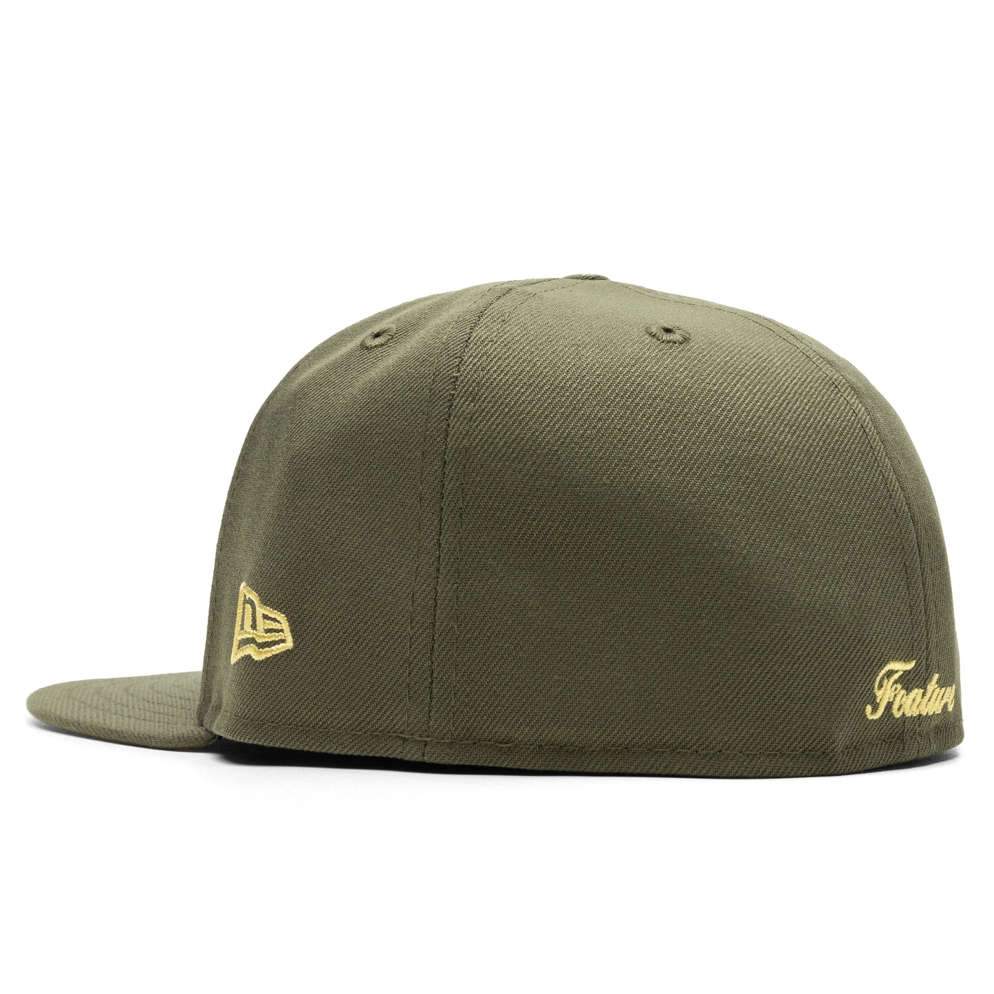 Feature x New Era 59FIFTY Fitted Old English F Calabasas New Olive Vegas Gold