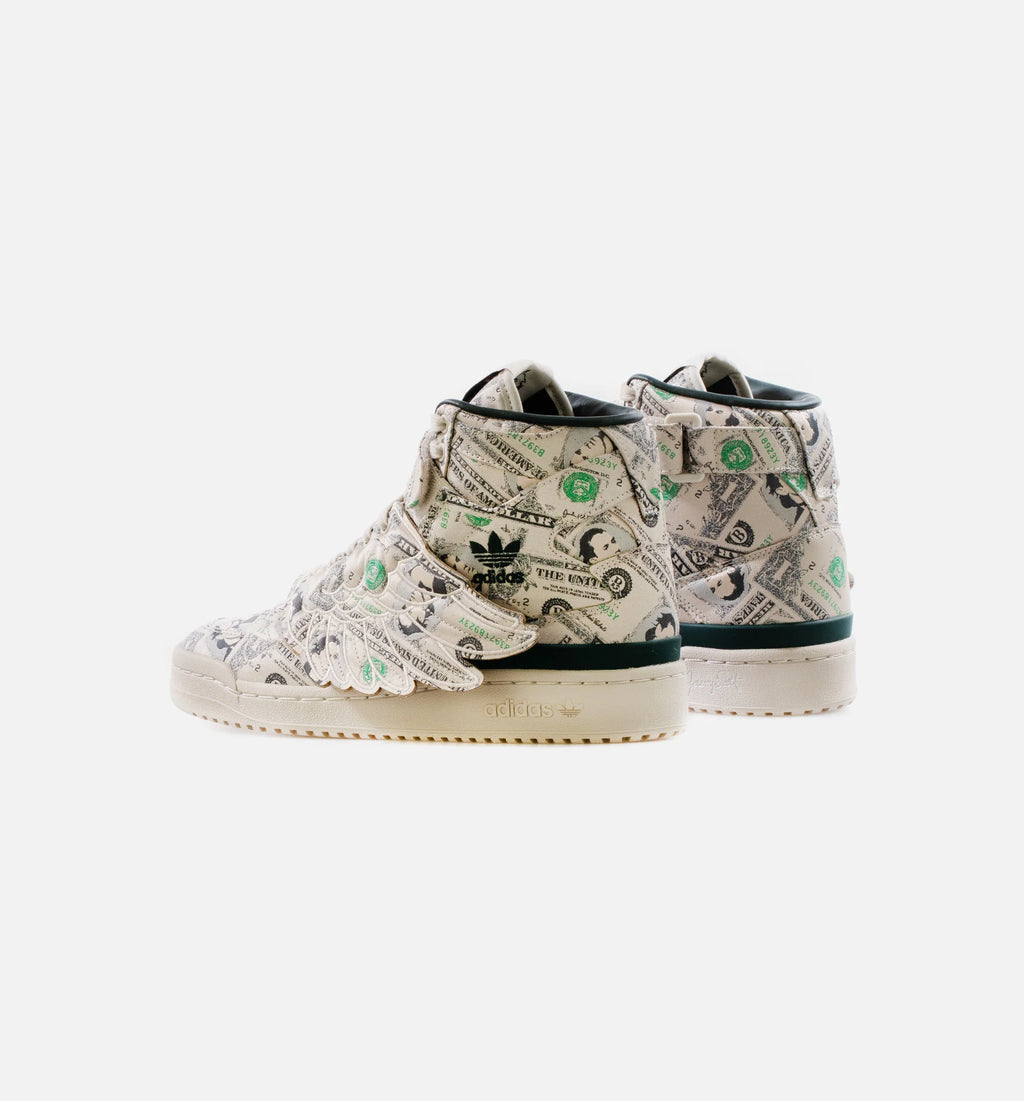 X Jeremy Scott Forum Wings 10 Money Mens Lifestyle Shoe Off white Green Multi Limit One Per Customer