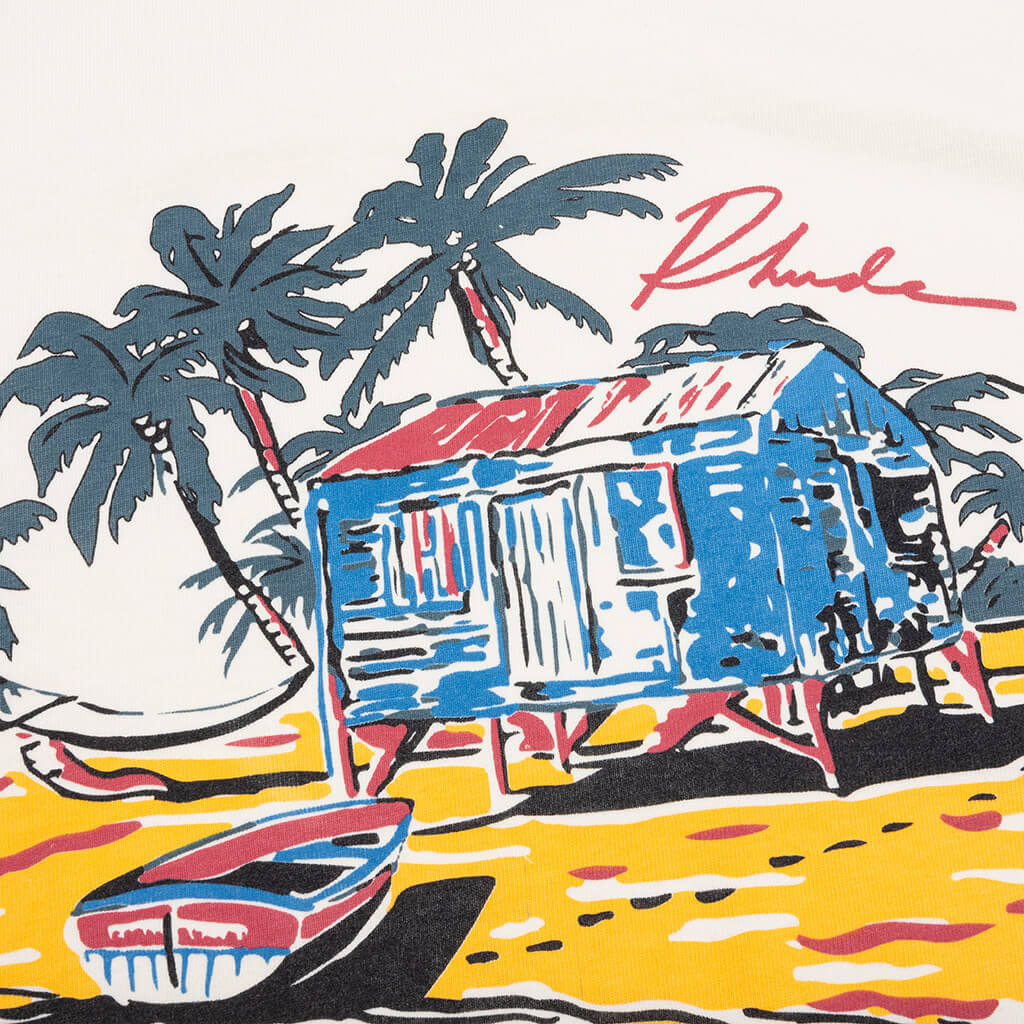 Rhude Beach Side Tee Vintage White