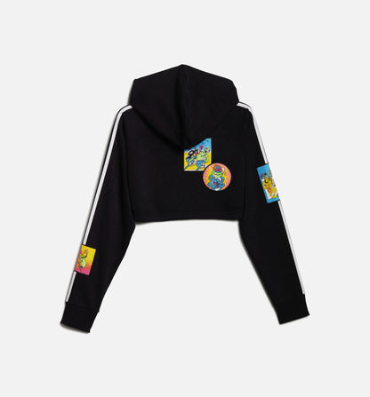 Jeremy Scott Cropped Hoodie Womens Hoodie Black Multi