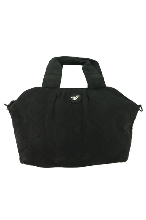 Varsity Black Quilted Tote Bag