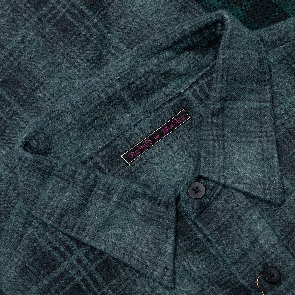 Over Dye 7 Cuts Wide Shirt Green