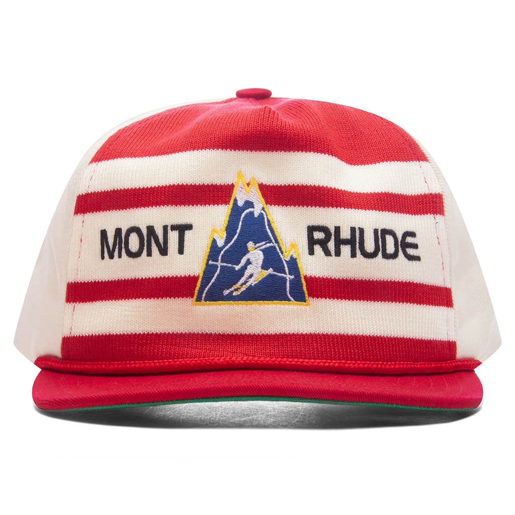 Mont Striped Structure Hat Red Off White