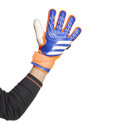 adidas Predator Match Fingersave Goalkeeper Gloves Lucid Blue Red White