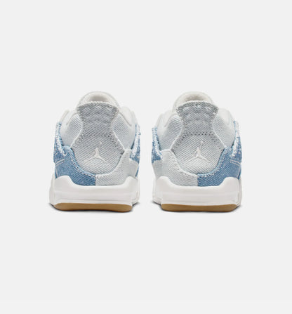 Air Jordan 4 Retro Worn Blue Infant Toddler Lifestyle Shoe Sail Worn Blue Metallic Gold