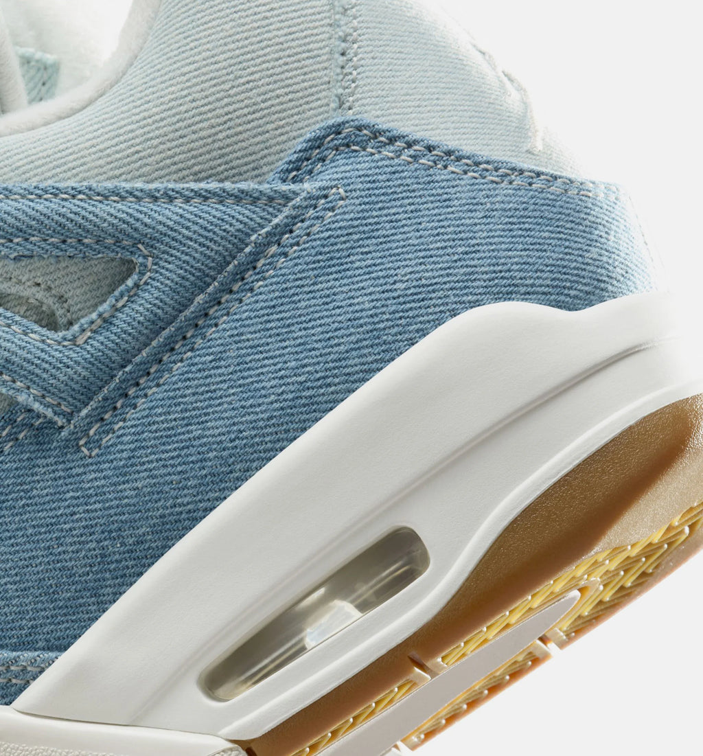 Air Jordan 4 Retro Worn Blue Womens Lifestyle Shoe Sail Sail Gum Light Brown Worn Blue