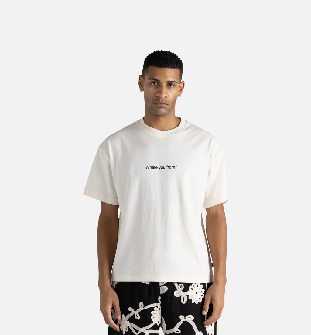 Where You From Mens Short Sleeve Shirt White