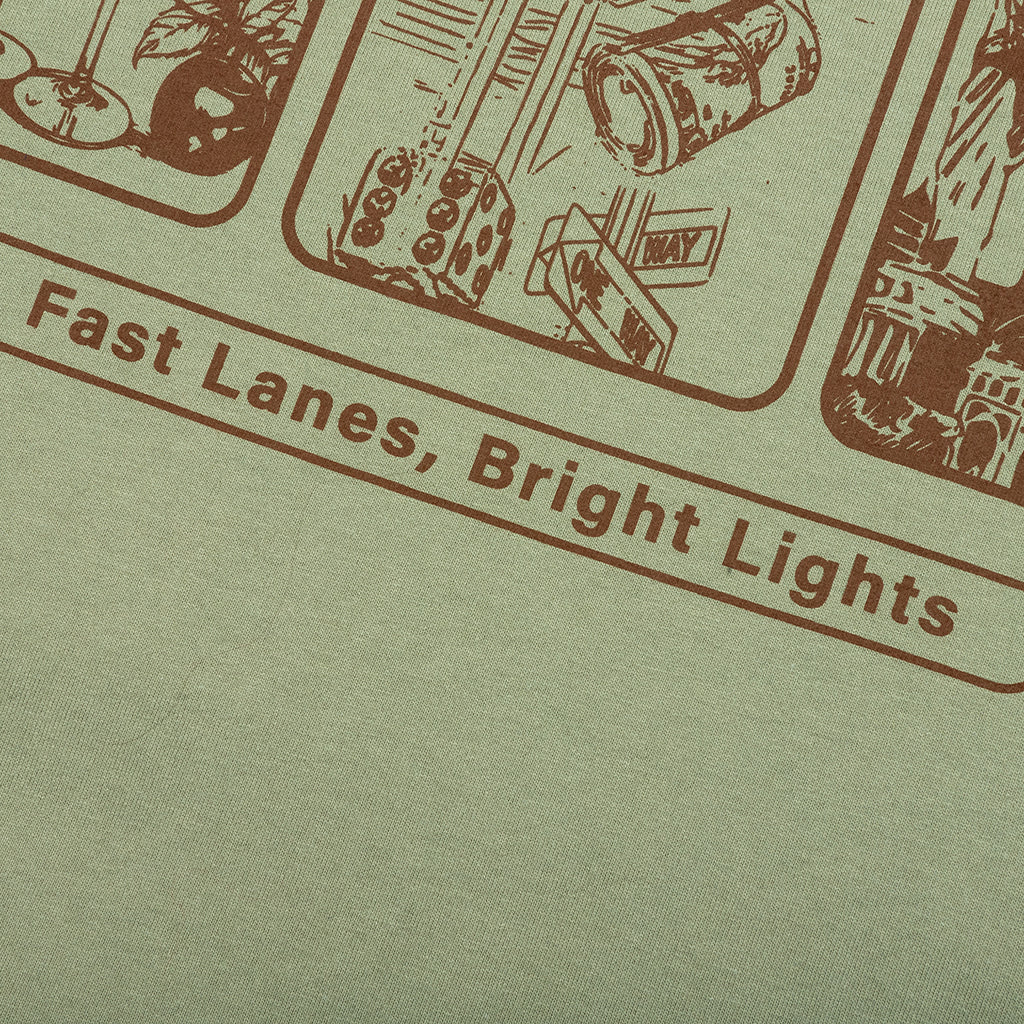 Vegas Racer Comic Tee Oil Green DNML