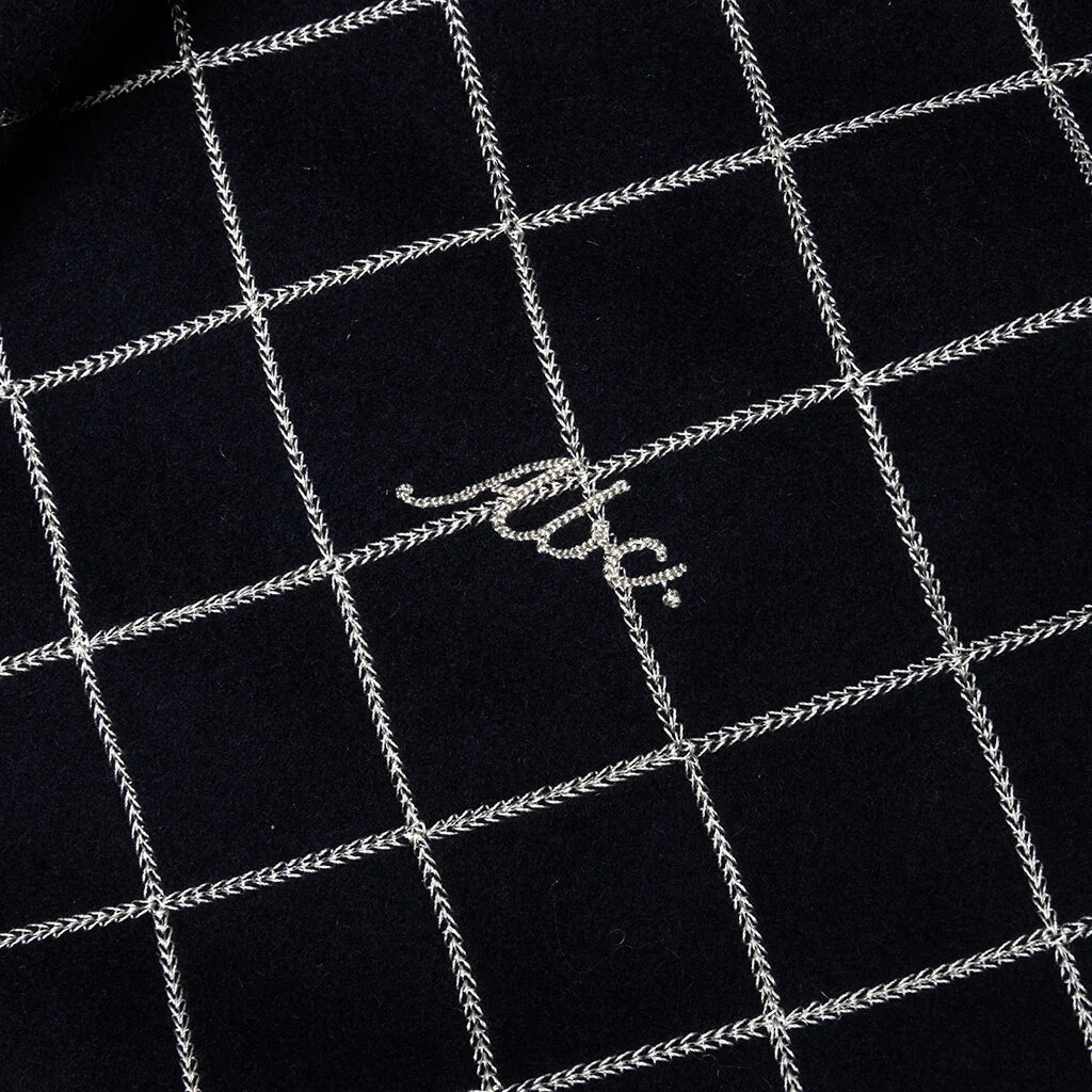 Abc Diamond Chain Stitch Quilted Wool Zipper Breakaway Pants Navy