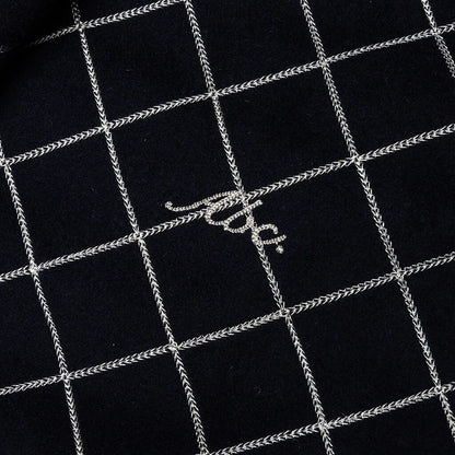 Abc Diamond Chain Stitch Quilted Wool Zipper Breakaway Pants Navy