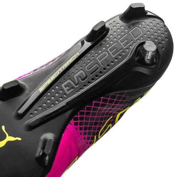 PUMA Evospeed 15 Tricks FG Firm Ground Soccer Cleats Pink Glo Safety Yellow