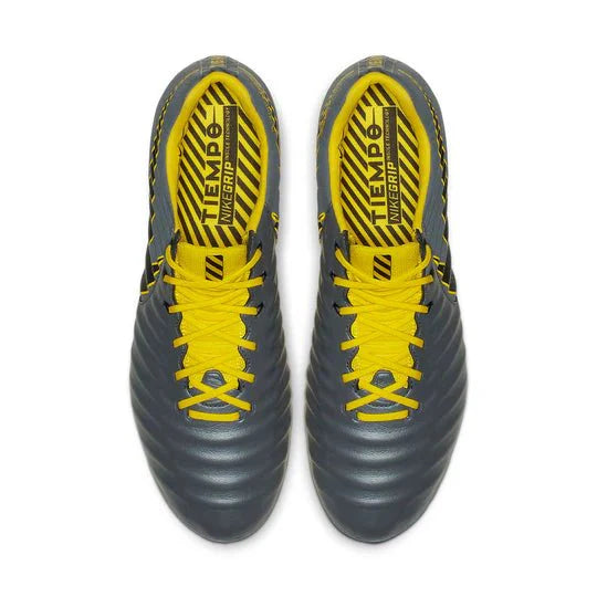 Nike Legend 7 Elite FG Firm Ground Soccer Cleats Dark Grey Black Yellow
