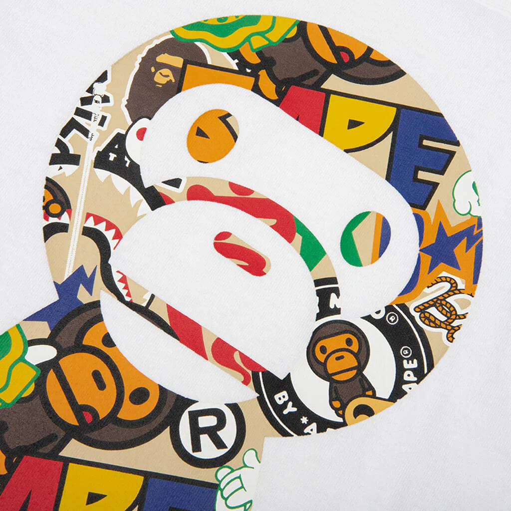 Kids BAPE Milo Assorted Big Baby Milo Tee White