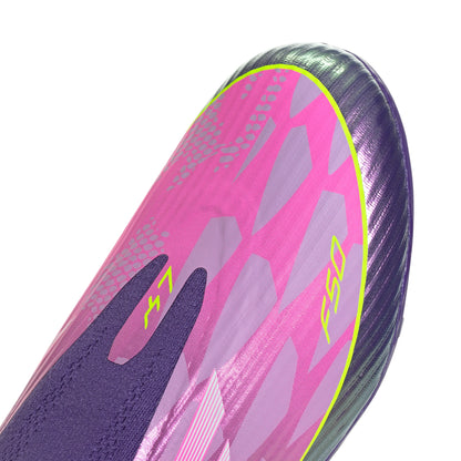 adidas F50 LEAGUE Laceless FG MG Youth Soccer Cleats Purple White Lemon