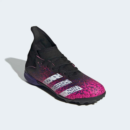 adidas Kids Predator Freak 3 TF J Turf Football Boots Core Black Cloud White Shock Pink