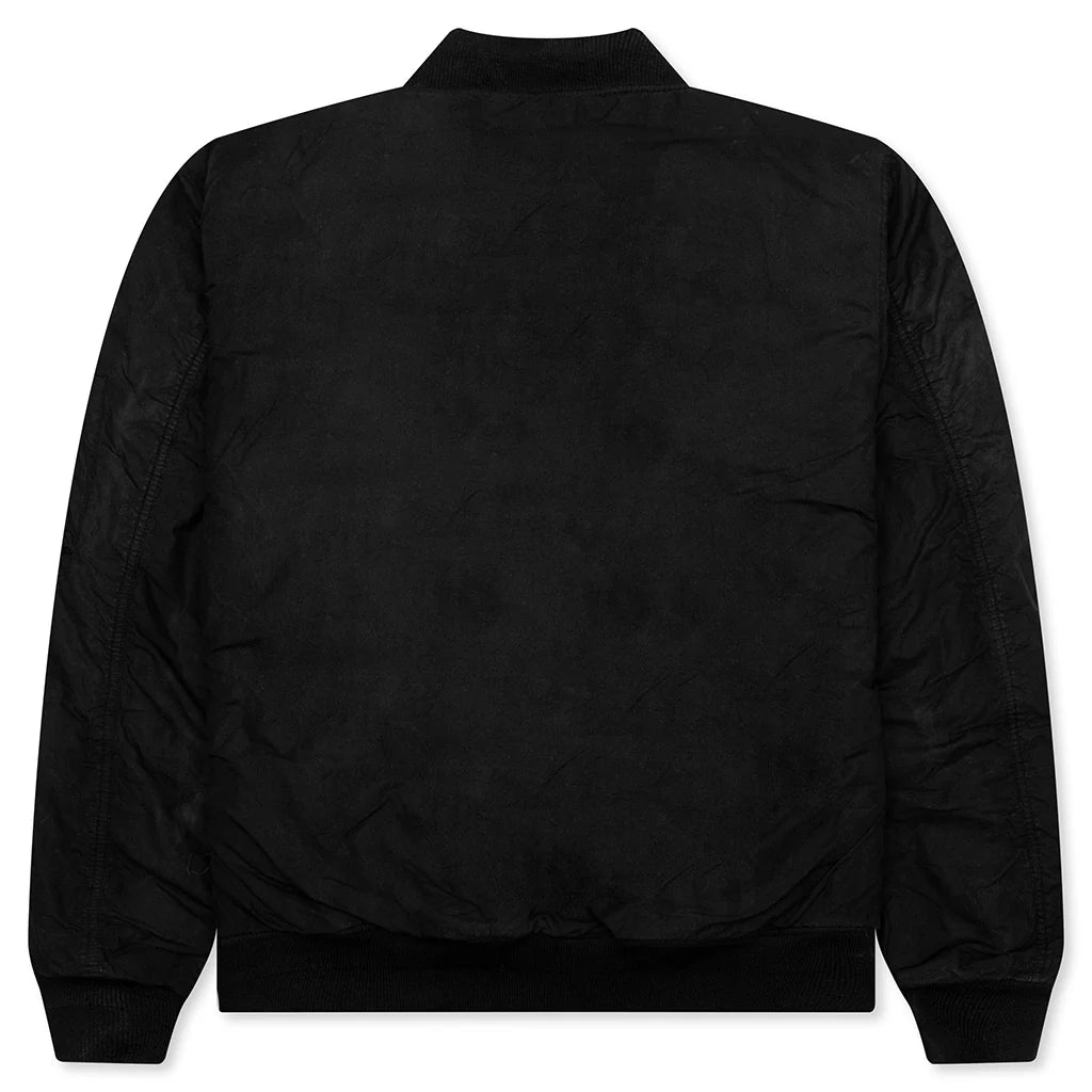 Quilted Bomber Waxed Black