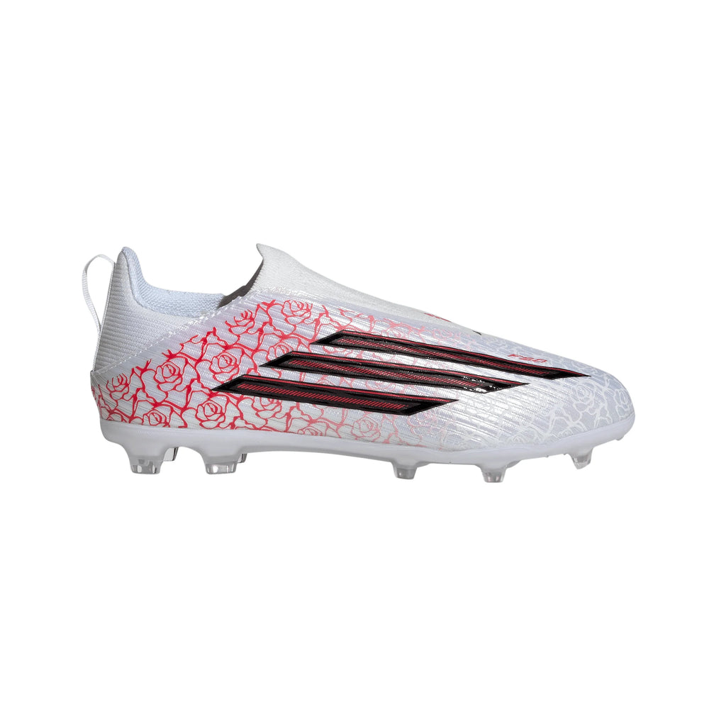 adidas F50 League Laceless FG Firm Ground Youth Soccer Cleats White Black Red