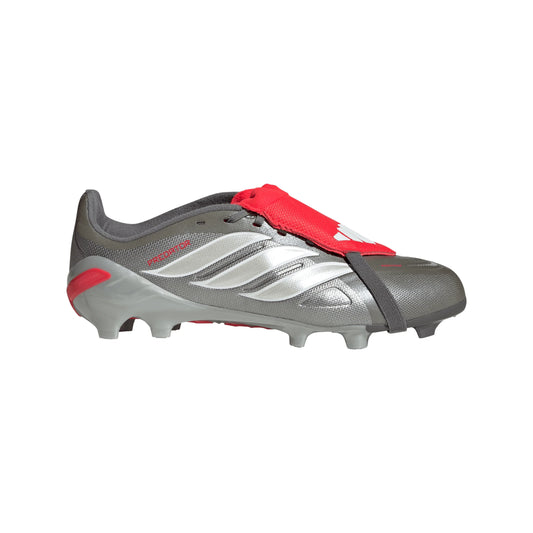 adidas Predator League Fold Over Tongue FG Youth Soccer Cleats Grey Red