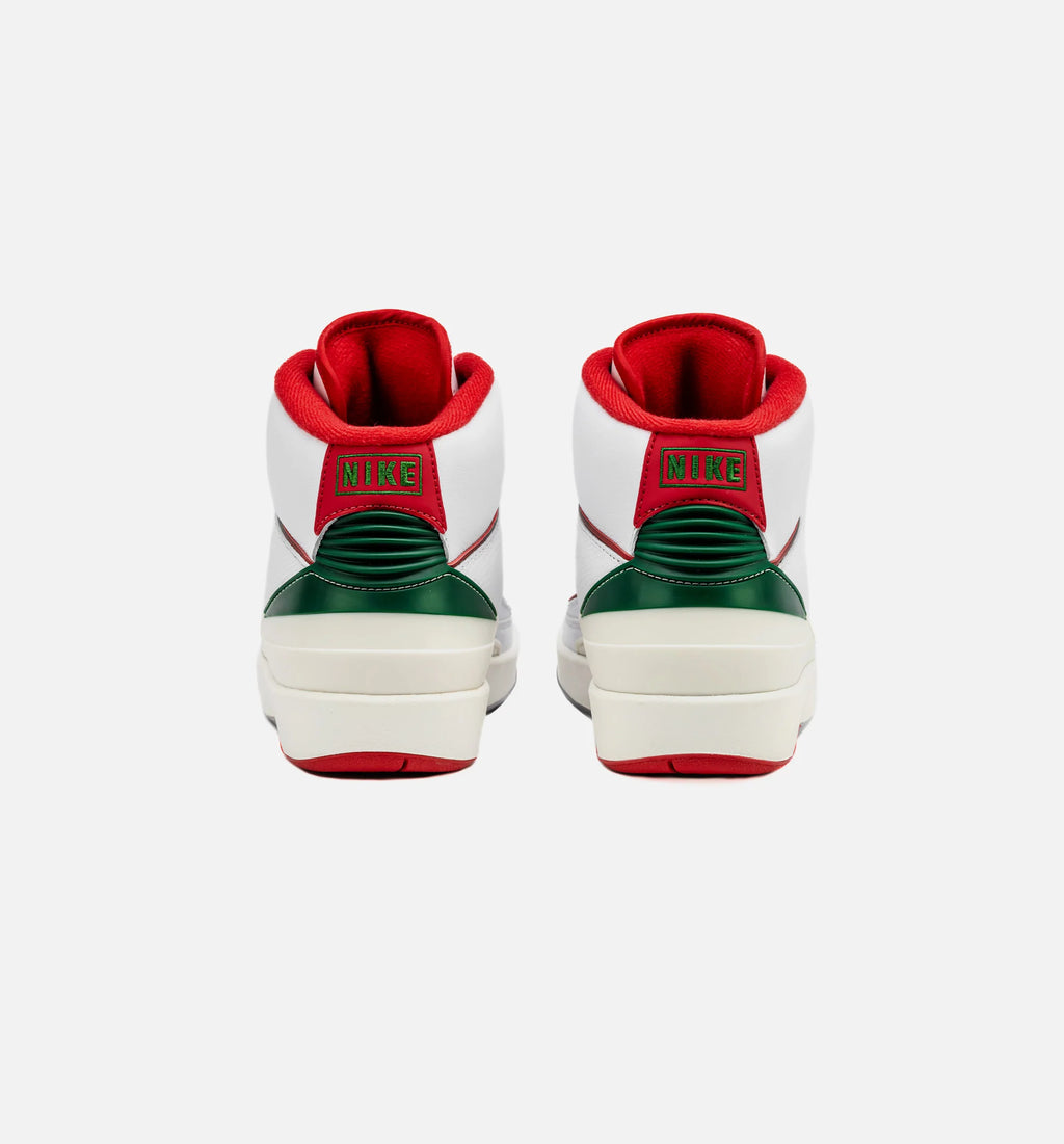 Air Jordan 2 Retro Italy Grade School Lifestyle Shoe White Fire Red