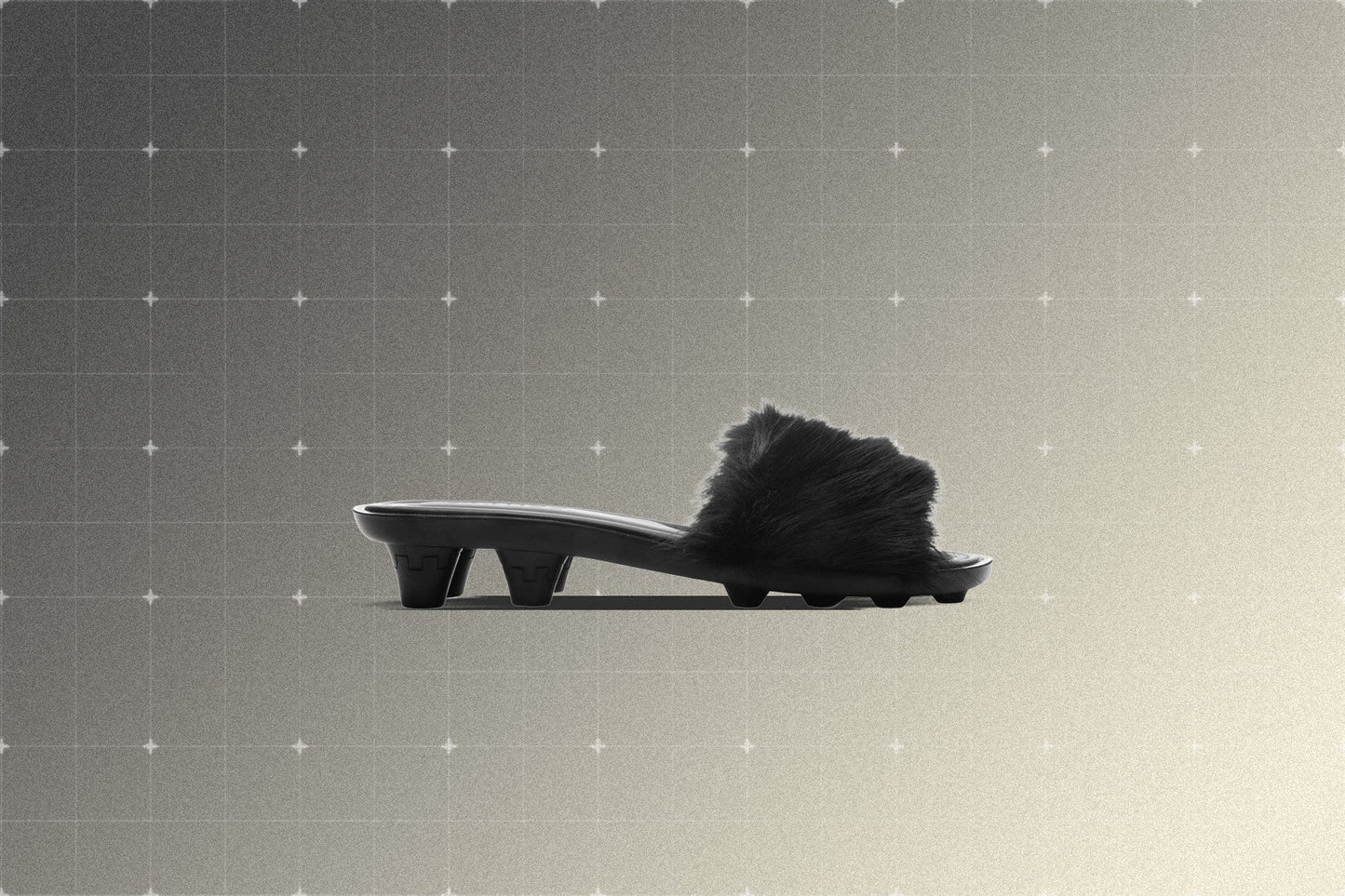 Puma x Fenty Womens Slide Chic Fur Black Silver