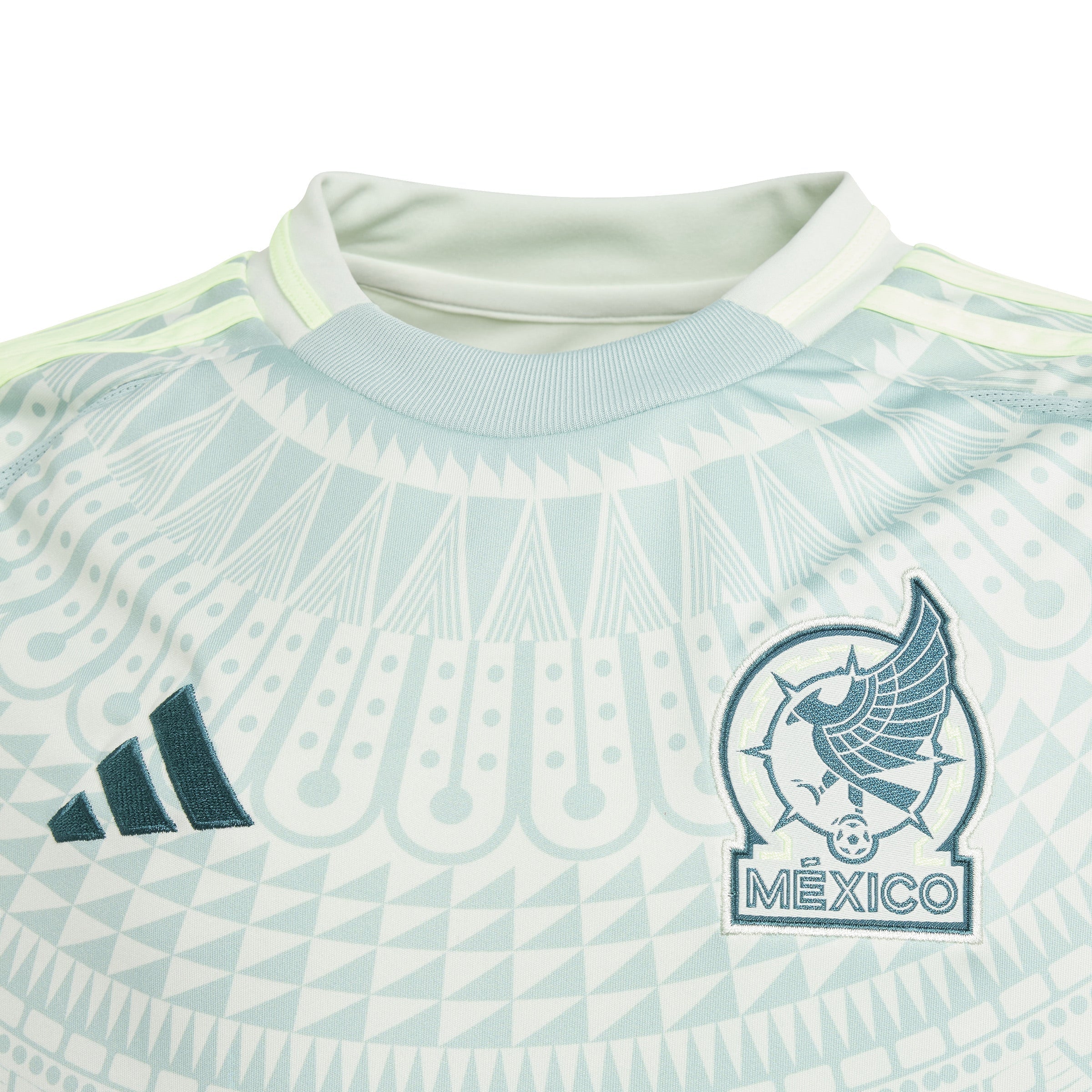 adidas Youth Mexico Away Jersey 2024 Linen Green