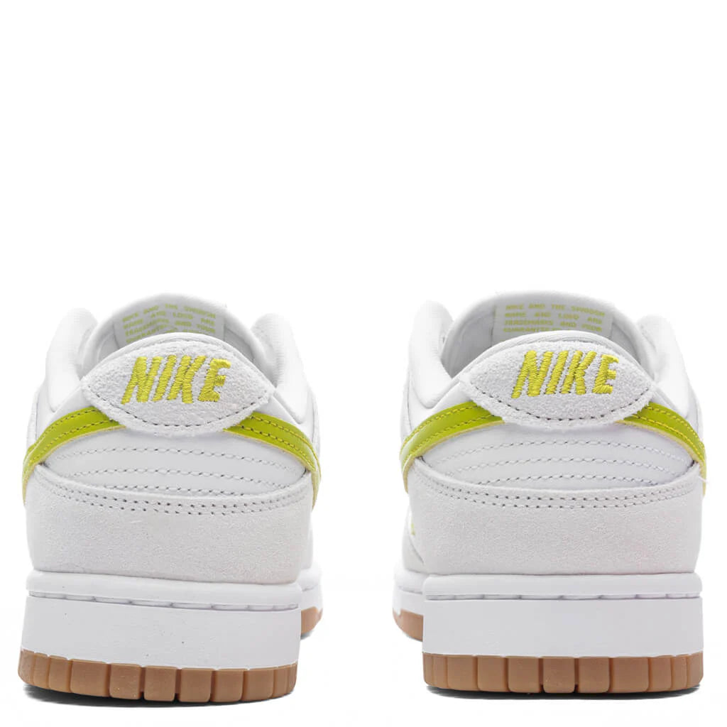 Womens Dunk Low White Bright Cactus Gum Yellow