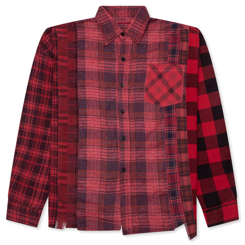 Over Dye 7 Cuts Wide Shirt Red