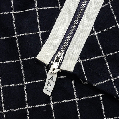 Abc Diamond Chain Stitch Quilted Wool Zipper Breakaway Pants Navy