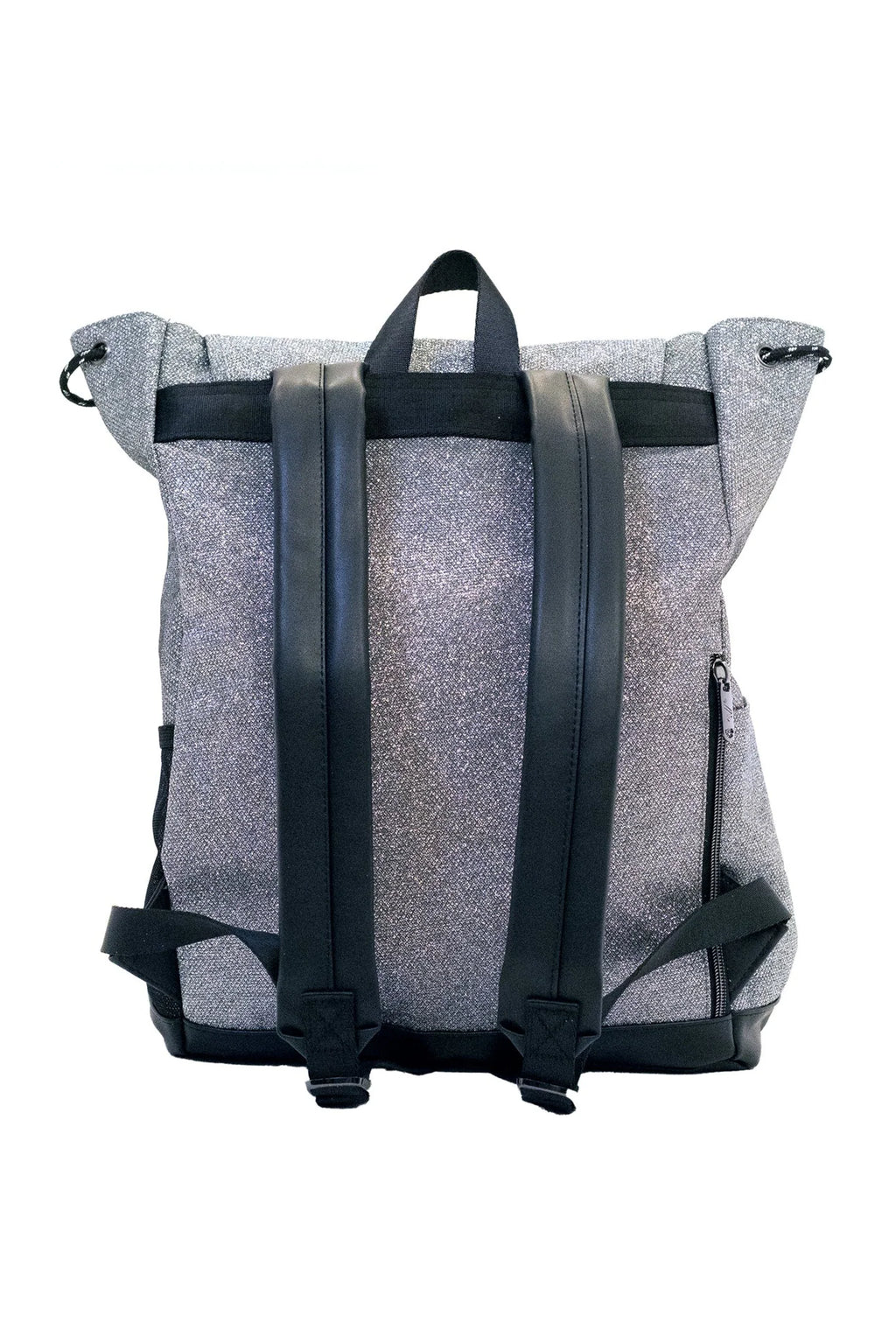 Varsity Silver Glitter Flap Backpack