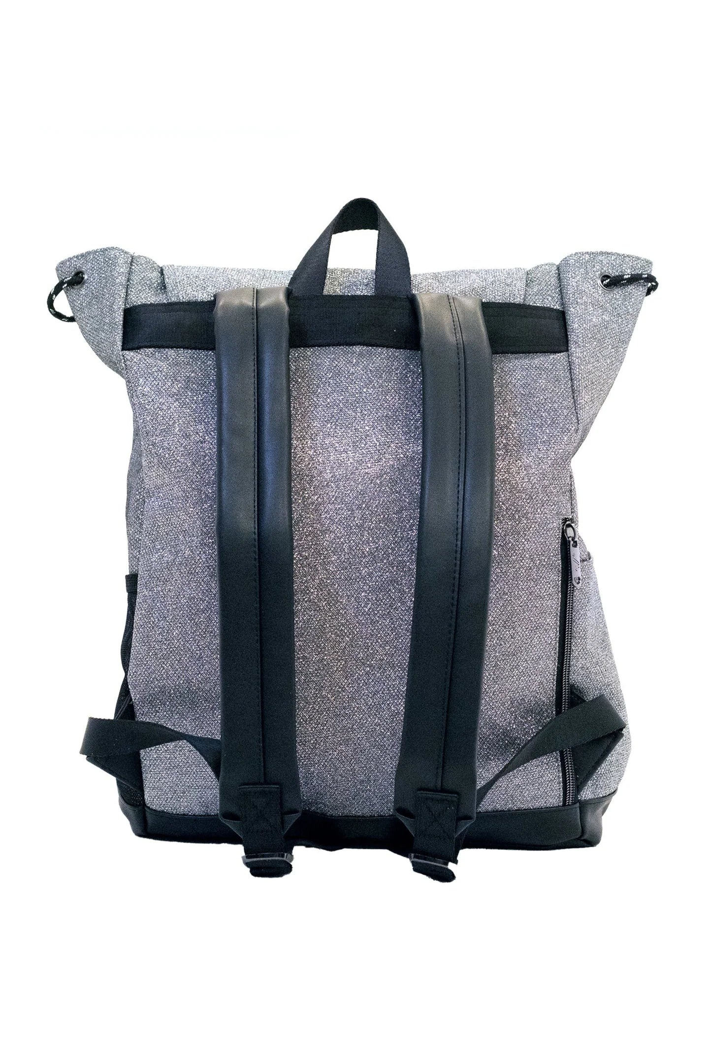 Varsity Silver Glitter Flap Backpack