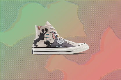 Converse x Tom and Jerry Chuck 70 Hi Grey Egret