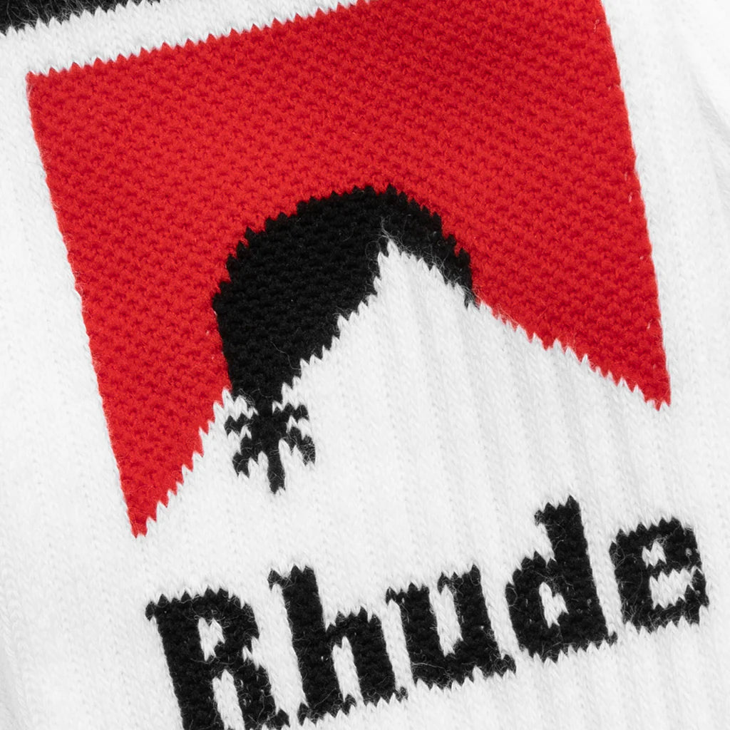 Moonlight Sock White Black Red