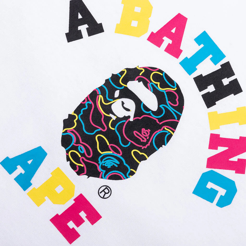 Kids Neon Camo College Tee White