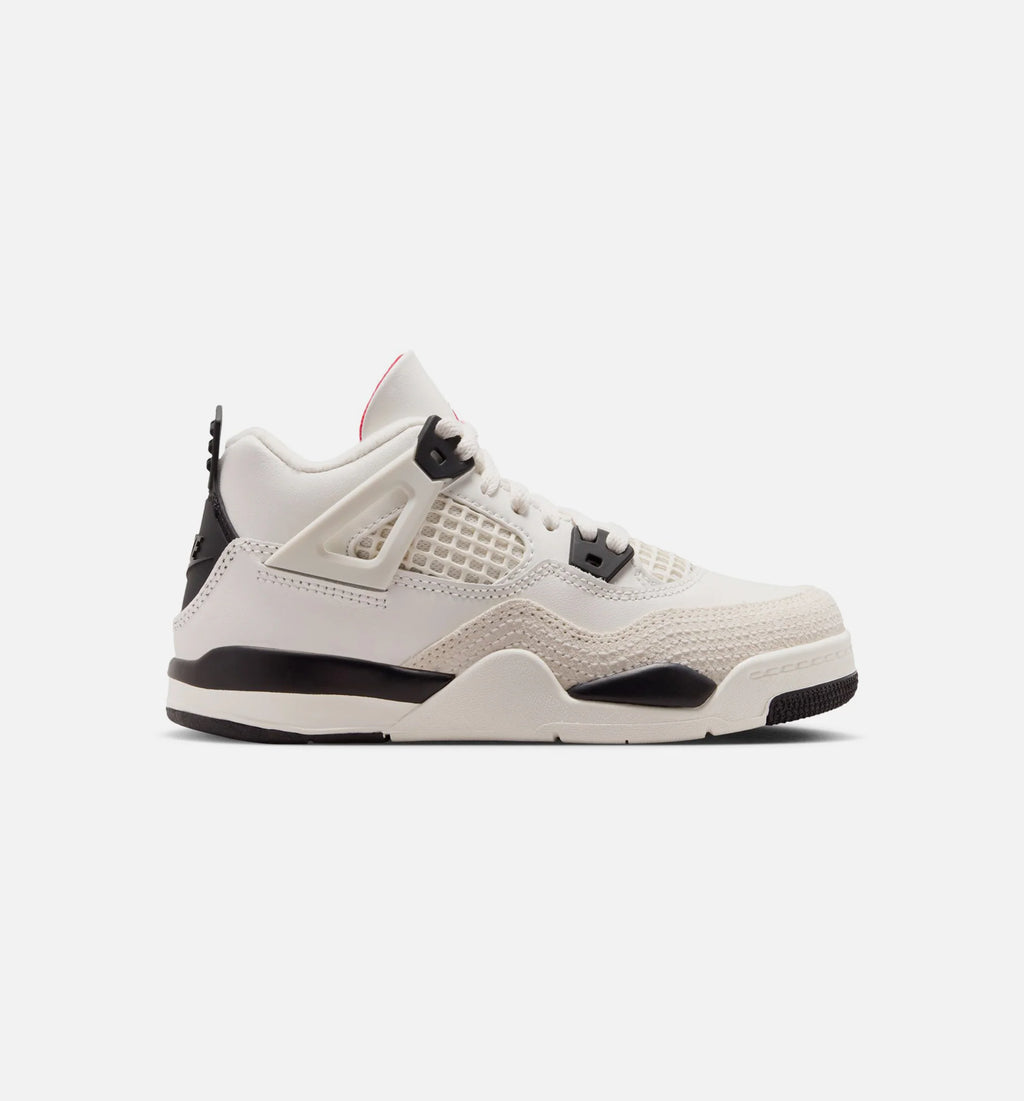 Air Jordan 4 Retro Flight Club Preschool Lifestyle Shoe Sail Black University Red