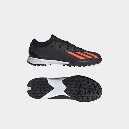 adidas Kids X Speed Portal 3 TF J Turf Football Boots Black Red