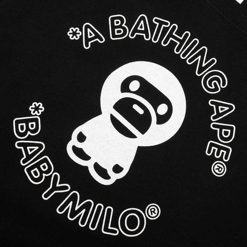 Kids Baby Milo Line Tape Relaxed Fit Crewneck Sweatshirt Black