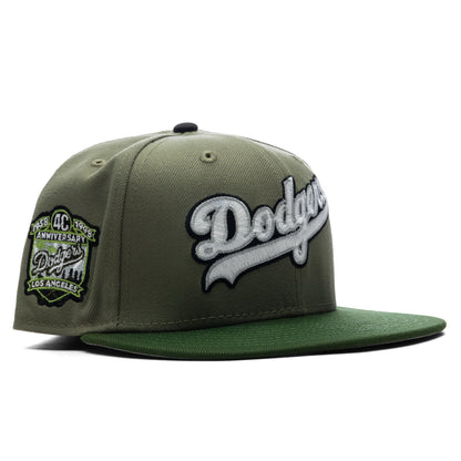 FEATURE x New Era 59FIFTY Fitted LA Dodgers Cooperstown Green Bark Rifle Green Grey